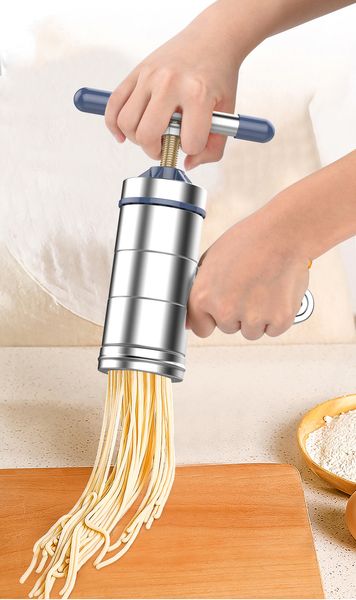 Fabbrica popolare per uso domestico piccola macchina per noodle pressa in acciaio inossidabile all'ingrosso 5 set di stampi manuali per noodle