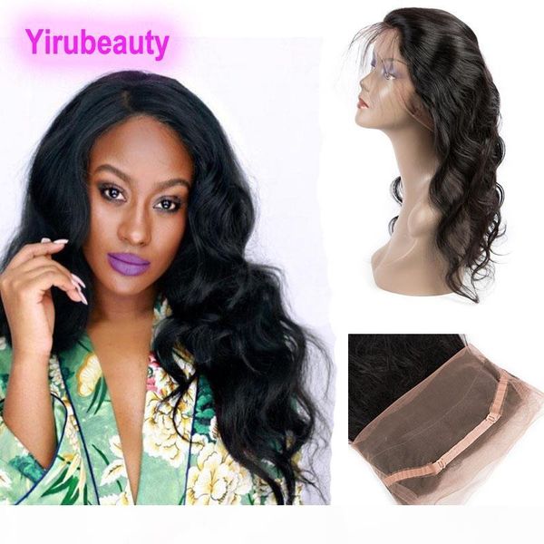 

brazilian virgin hair pre plucked 360 lace frontal body wave with baby hair brazilian human hair 360 lace frontal weaves closures, Black;brown