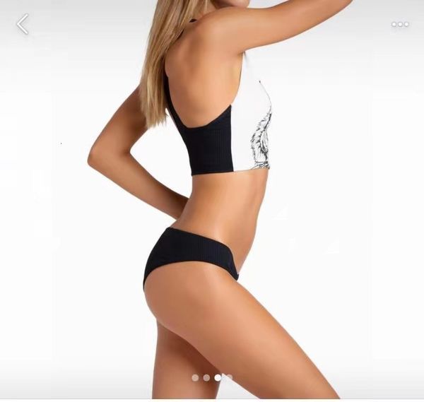 

bikini women's split swimsuit 2021 new, White;black