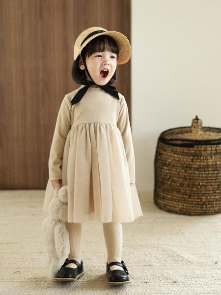 

clothing sets girls hollow retro sweater vest suit autumn lace waistcoat three-layer mesh princess dress, White