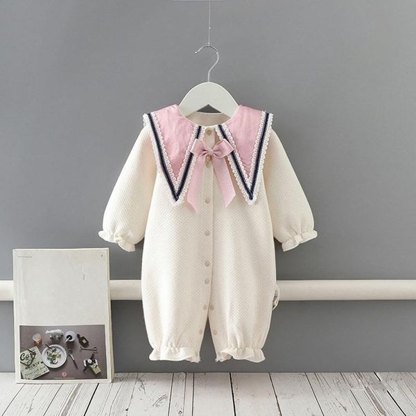 

jumpsuits winter infant baby girls rompers suit born toddler thick clothing children 0-2y, Blue