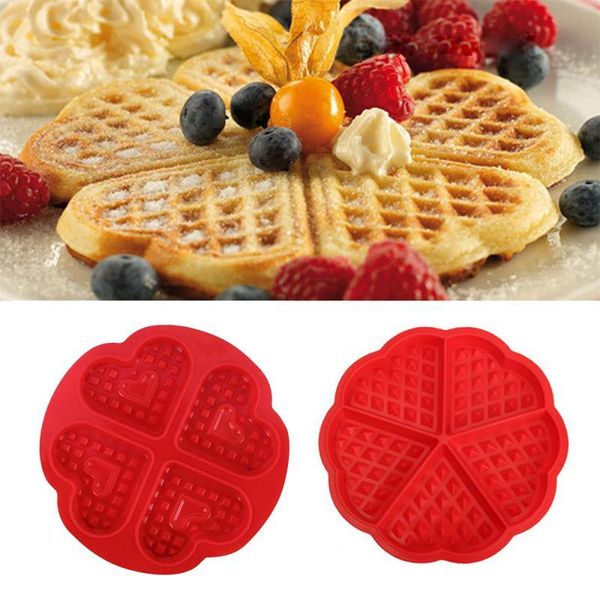 

baking moulds 1 pcs kitchen non-stick waffle mold silicone diy cake mould heart shape makers tools cocina