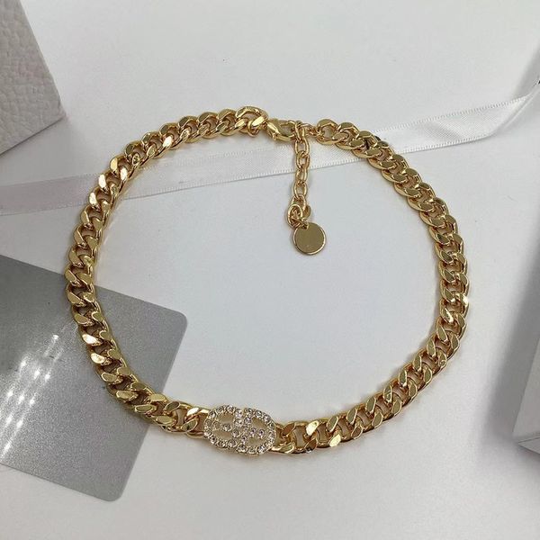 

stainless steel letter choker 14k gold cuban link chain necklace bracelet ear studs for mens and women lovers gift with box, Golden;silver