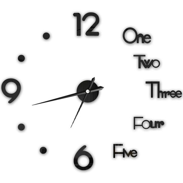 

diy digital wall clock 3d mirror sticker silent acrylic clocks for office home bedroom living room decoration