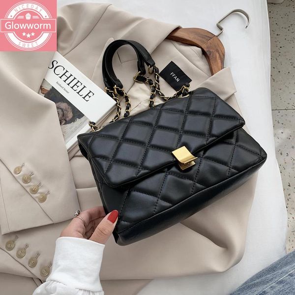 

cross body autumn and winter style handbags fashion chain bag rhombus casual messenger soft pu shoulder