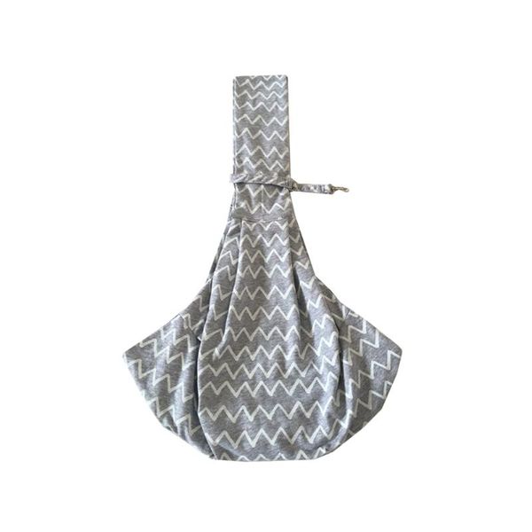 

dog car seat covers durable wave pattern cotton cloth single-shoulder sling bag pet cat carrier (grey)