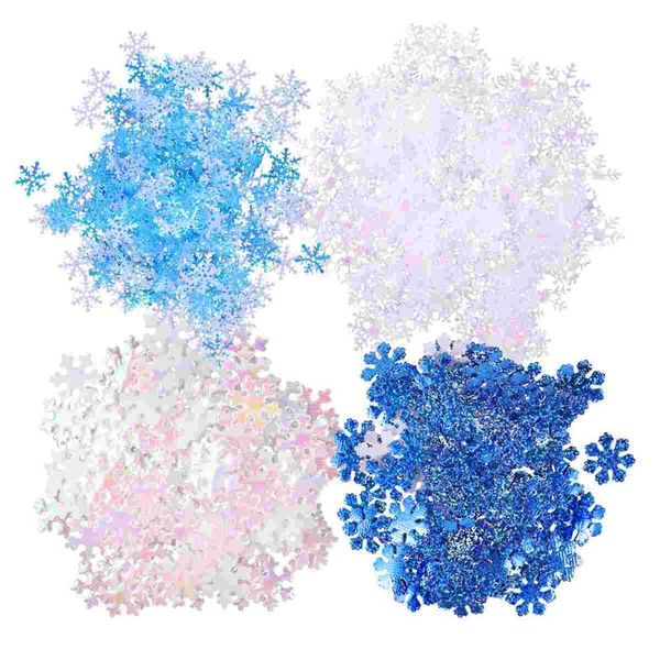 

christmas decorations 700pcs snowflake confetti decorative pieces for festival party wedding (3cm white, 2.5cm 2cm blue, 2.
