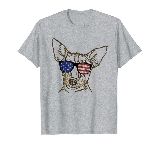 

rat terrier in glasses tee t shirt tshirt t-shirt, White;black