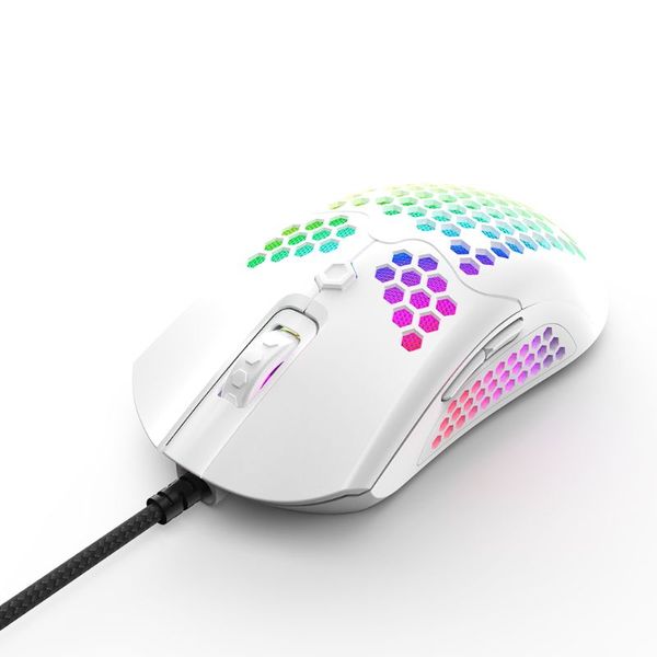 

m5 hollow-out honeycomb shell gaming mouse colorful rgb backlit light wired mice