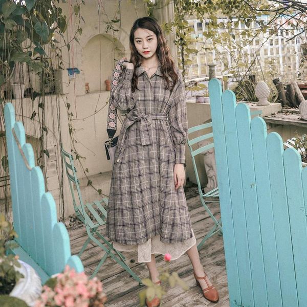 

women's trench coats 2021 fashion outerwear coat lapel oversized long windbreaker jacket, Tan;black