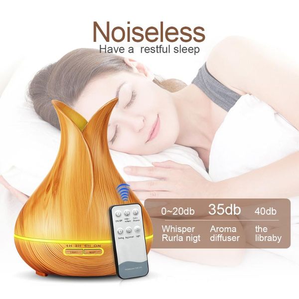 

humidifiers 400ml aroma essential oil diffuser ultrasonic air humidifier with wood grain 7 color changing led lights for office home