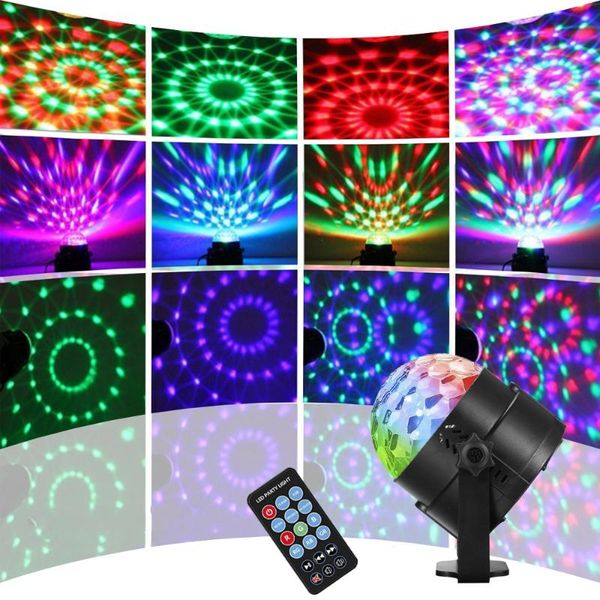 

effects sound activated led disco lights rotating strobe ball light remote rgb christmas party wedding stage crystal