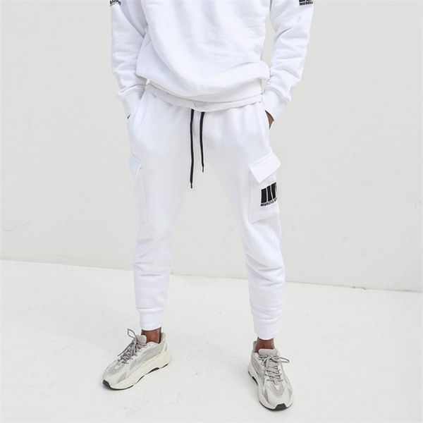 

men's pants mens cotton gym spring autumn fitness sweatpants body-building pantalon outdoor straight pant male trousers, Black