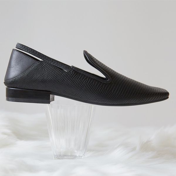 

Womens genuine leather ordered slip-on flats loafers square toe leisure female mules high quality casual daily shoes for womenDress Shoes, Black