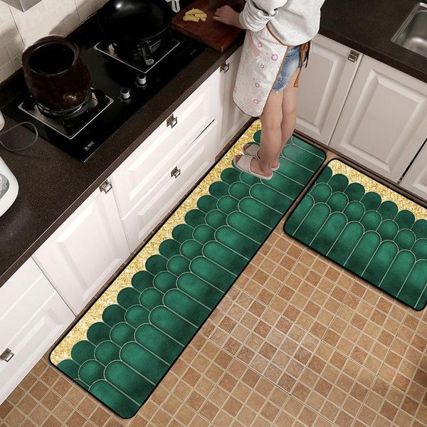 

carpets 1 pc nordic style simple green kitchen mat long strip bedroom entrance doormat home floor living room carpet bath non-slip rug