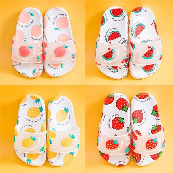 

slipper summer fruit children' slippers for boys girls pvc soft bottom non-slip beach sandals kids home bathroom flip flops, Black;grey