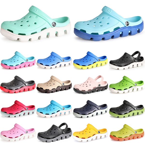 

hole shoes women summer slippers candy color garden drifting scenic big-toed sandals 2021 new beach trendy breathable men's couple plus, Black