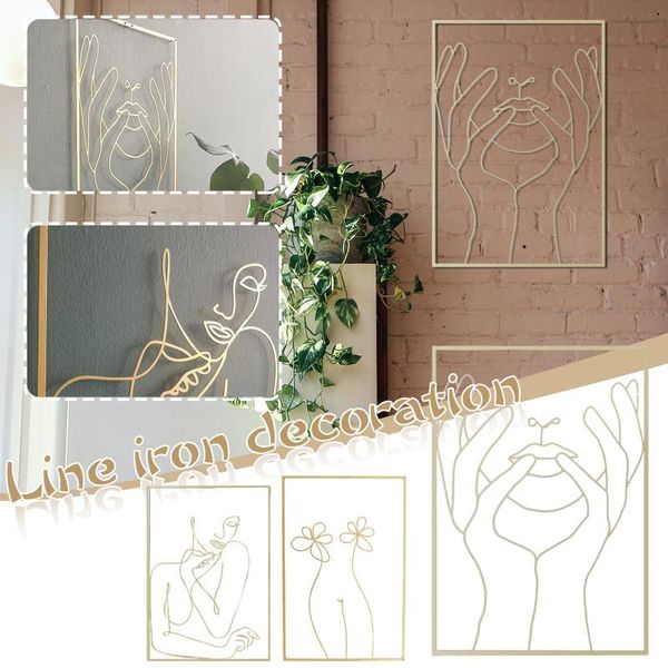 

frames gold female wall decor set silhouettes art iron decoration minimalist for housewarming gift home 2021
