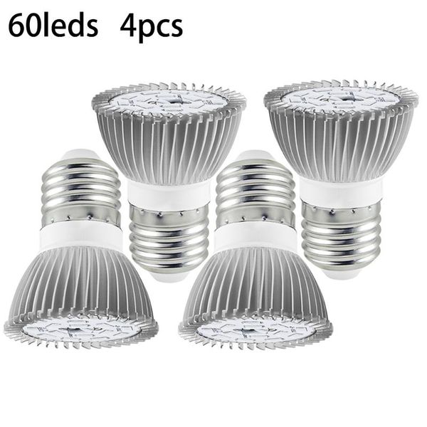 

4pcs e27 led plant grow light bulb lamp red blue spectrum 48/60/80 leds for small grow box tent diy hydroponics bonsai garden
