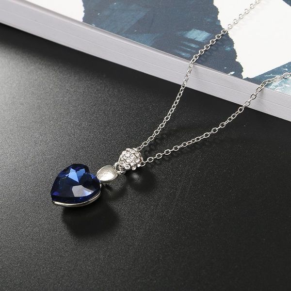 

earrings & necklace tshou130 fashion crystal heart pendant ring bracelet set gift link for buyer, Silver