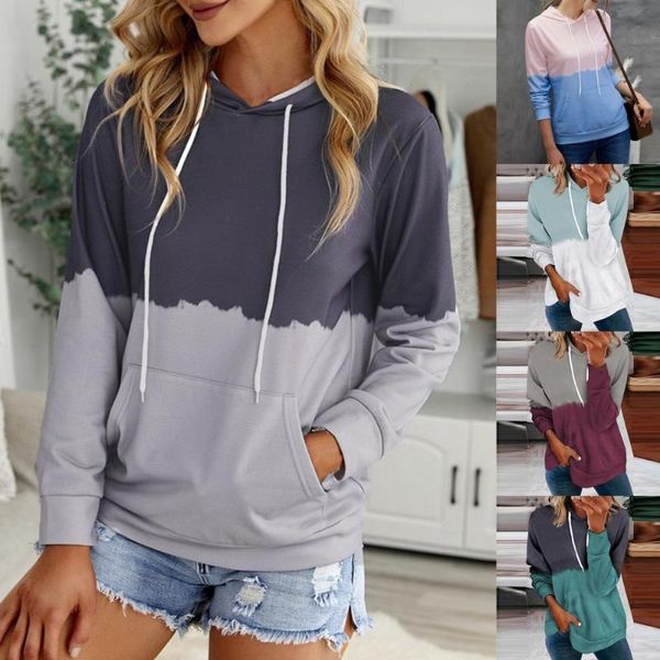 

women's hoodies & sweatshirts women harajuku casual loose long sleeve hooded 2021 autumn vintage patchwork female elegant pullover 2xl, Black
