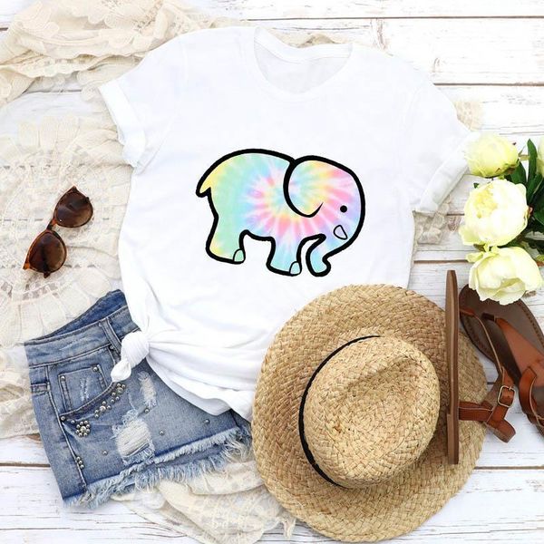 

women graphic cartoon color striped animal 90s short sleeve print shirt tees clothing female t shirt womens t-shirt, White