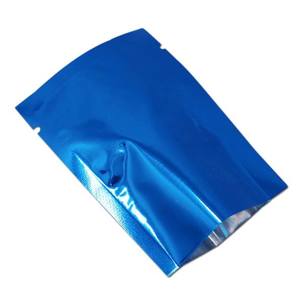 

storage bags 1000pcs flat smooth blue aluminum foil heat sealable vacuum package bag tear notch recyclable small crafts food