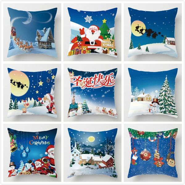 

cushion/decorative pillow cushion cover with christmas snowman print for bed home decoration case decora throw pillowcase 45*45cm cojines