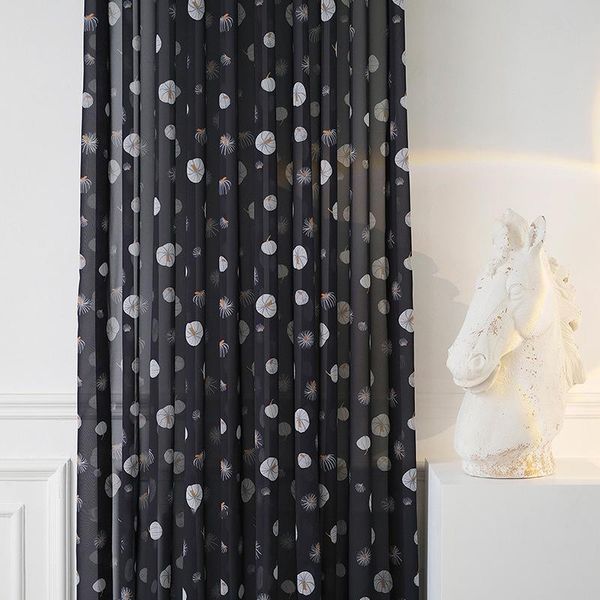 

curtain & drapes pumpkin printed black curtains tulle for living room bedroom window screens translucent sheer balcony and study voile fabri