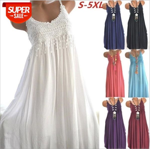 

casual cotton dress tassels lace patchwork a line mini loose women beach dresses purple white red blue vestidos vintage ladies #qp9l, White;black