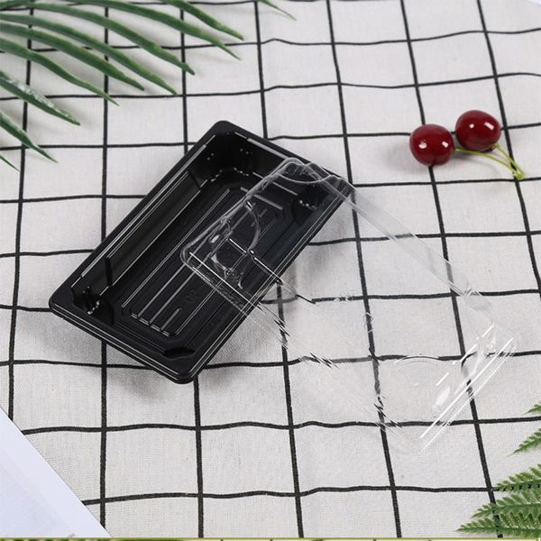 

100pcs disposable sushi packing box fruit cake carry out container take out boxes (black)