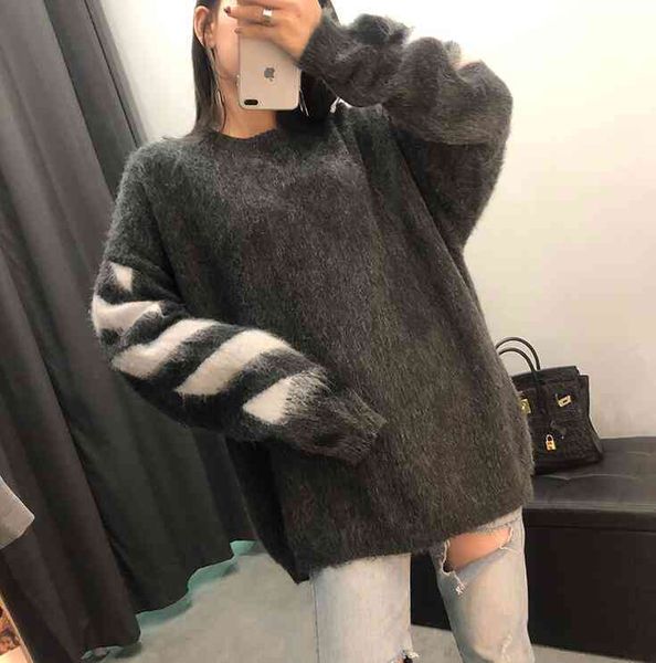 

sweaters women's fall fashion designer women's sweater men and women with the same pair of gradual change round neck long sleeve k, White;black