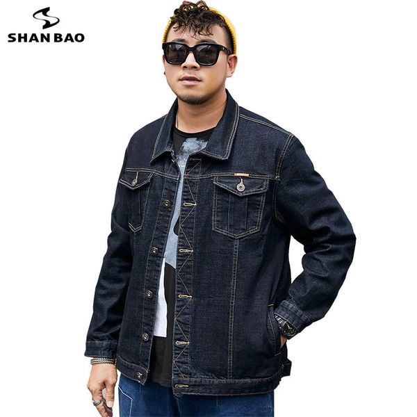 

men's jackets shan bao 5xl 6xl 7xl 8xl plus size loose black denim jacket 2021 autumn classic brand youth fashion trend lapel, Black;brown