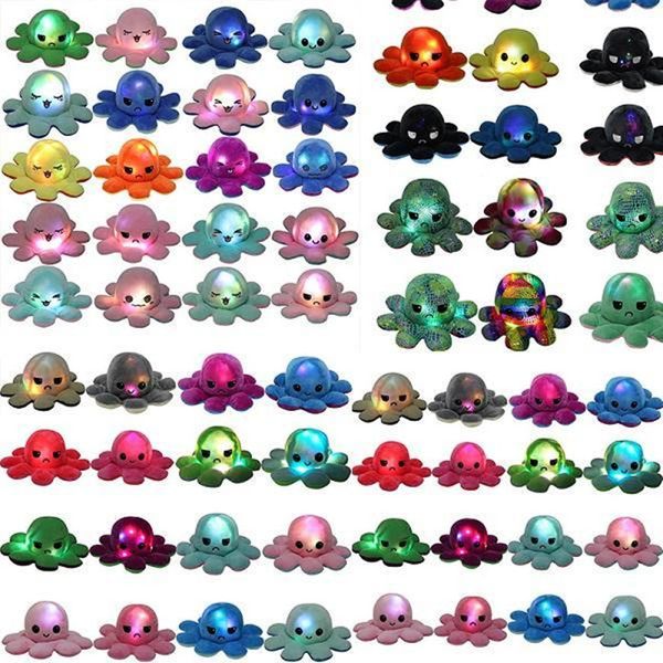 

led lighted reversible flip ocs stuffed doll soft simulation reversible plush toy color chapter plush doll filled plush child toys