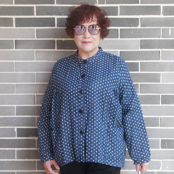 

spring autumn jacket women single breasted cardigan casual cotton linen oversized coats women fashion polka dot woman jacket h18, Black;brown