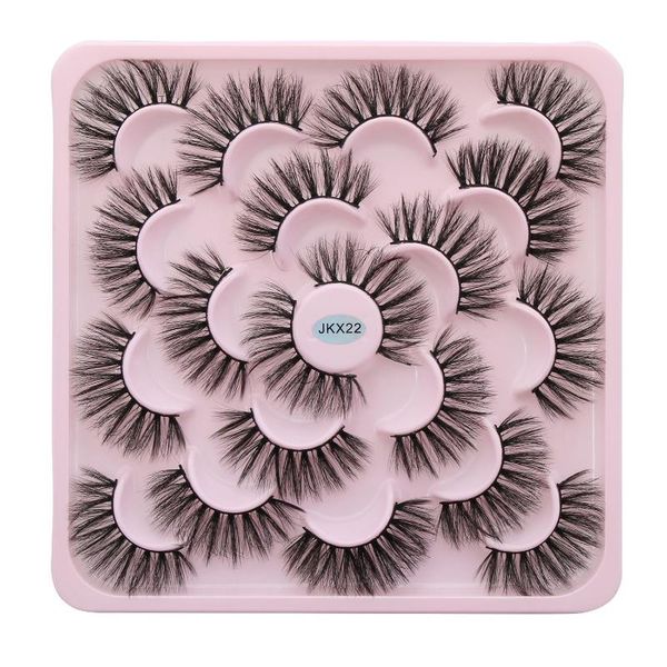 

false eyelashes 10pairs 5d faxu mink 25mm fluffy wispies volume lashes dramatic handmade extension eye makeup tools