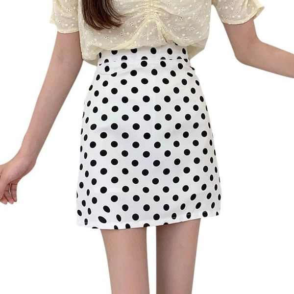 

skirts 2021 spring women polka dot mini casual skinny bodycon preppy for, Black