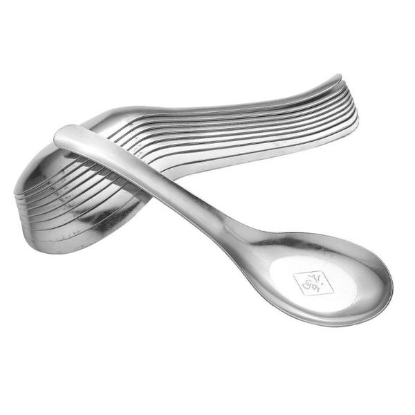 

spoons 10 stainless steel metal chinese asian rice soup silver mirror polished flatware for home restaurants eco friendly spoon