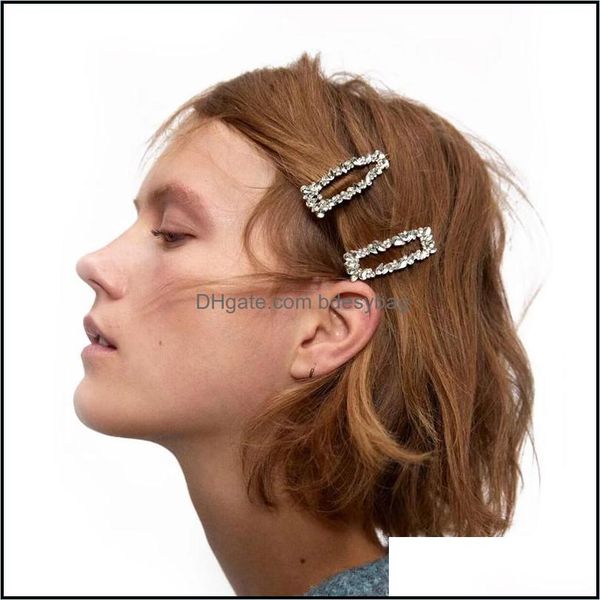 

wedding jewelryfashion bling rhinestone clip women barrettes luxury hair aessories for gift party jewelry drop delivery 2021 tm, Slivery;golden