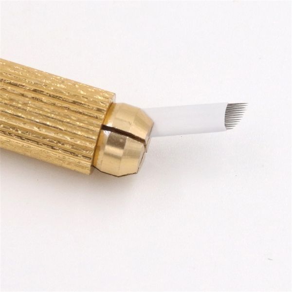 

100pcs 9 pin permanent eyebrow makeup blades tattoo manual needle for microblading pen machine 3d eyebrow microblading
