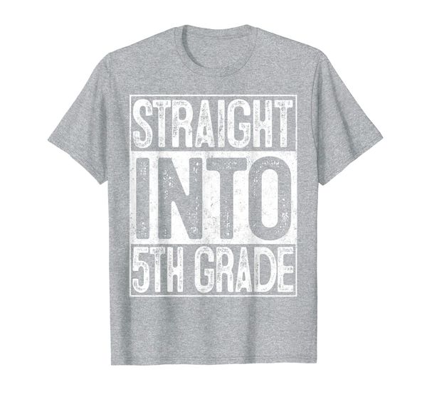 

straight into 5th grade shirt back to school gift first day t-shirt, White;black