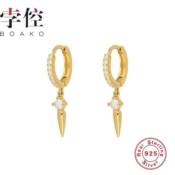 

hoop & huggie boako cross earrings for women 925 sterling silver 2021 trendy fashionable zircon pendientes brincos, Golden;silver