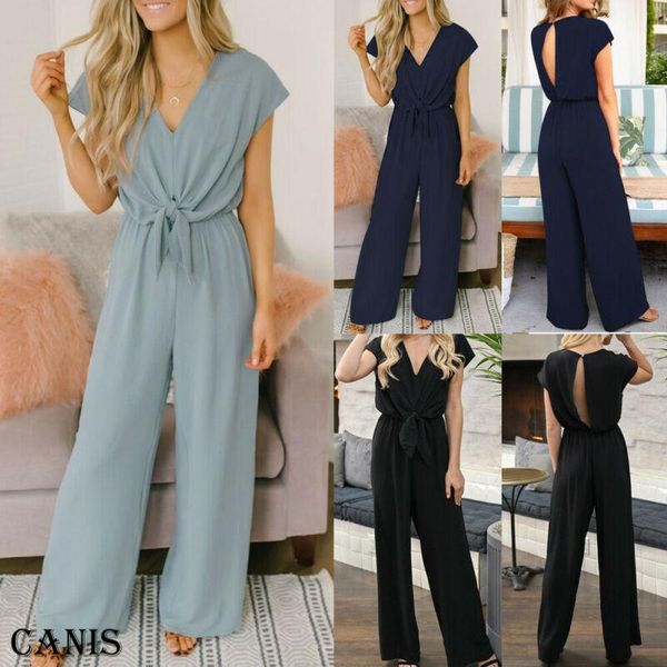 

women's jumpsuits & rompers women simple jumpsuit playsuit romper wide leg summer holiday beach long pants, Black;white