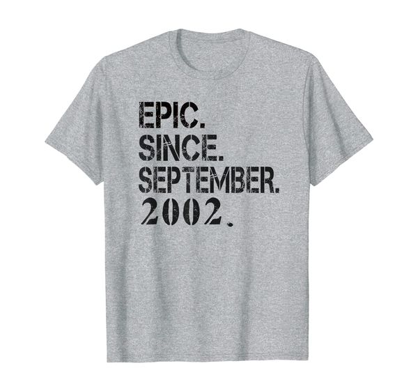 

epic since september 2002 17th birthday gift 17 yrs old t-shirt, White;black