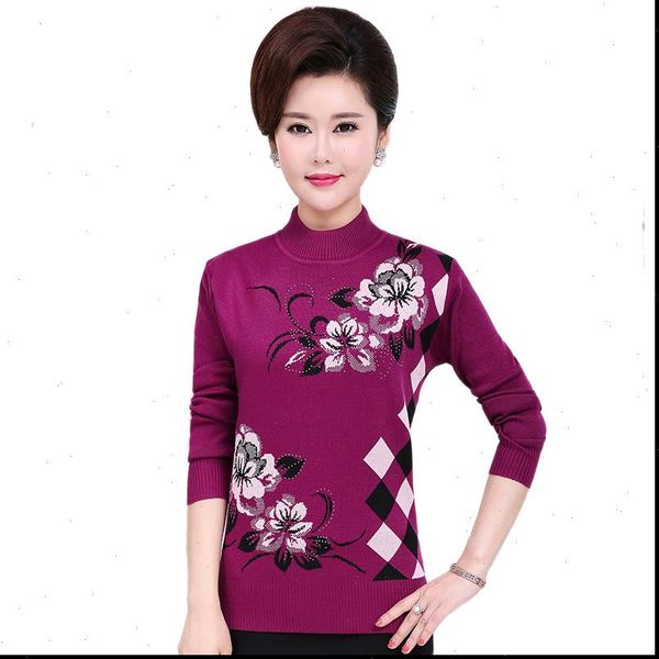 

2021 new fashion mother pullovers fall winter long sleeve turtleneck sweater slim bottom shirt women knitted jumper, White;black