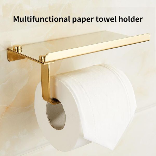 

toilet paper holders stainless steel towel holder bathroom multifunctional roll can hold mobile phone accessories