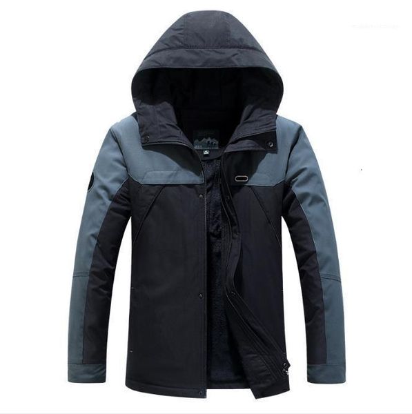 

warm mens hooded coats casual panelled outerwear pizex males clothing 2021 mens designer jackets winter outdoor, Black;brown