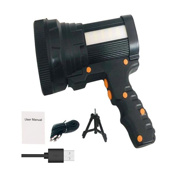 

portable lanterns super bright powerful cordless 6000 lumens waterproof fishing aluminum alloy usb rechargeable led searchlight outdoor