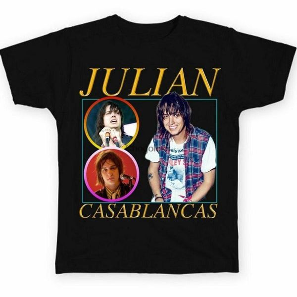 

men's t-shirts julian casablancas the strokes black men t shirt, White;black