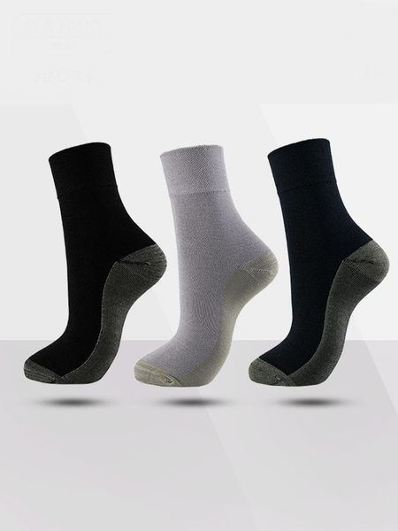 

men's socks copper fiber men antibacterial deodorant middle tube comfortable and breathable, Black